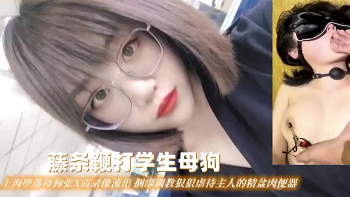 【藤条鞭打学生母狗】上海堕落母狗张X霞录像流出捆绑调教狠狠虐待主人的精盆肉便器